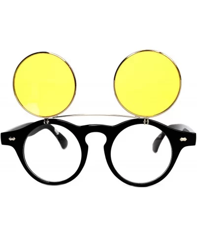 Steampunk Retro Gothic Vintage Colored Metal Round Circle Frame Sunglasses Colored Lens - C9186YZQLX9 $14.60 Round