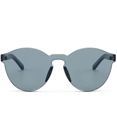 Oversized One Piece Rimless Tinted Sunglasses Clear Colored Lenses - Gray - C6186ME57YL $13.78 Square