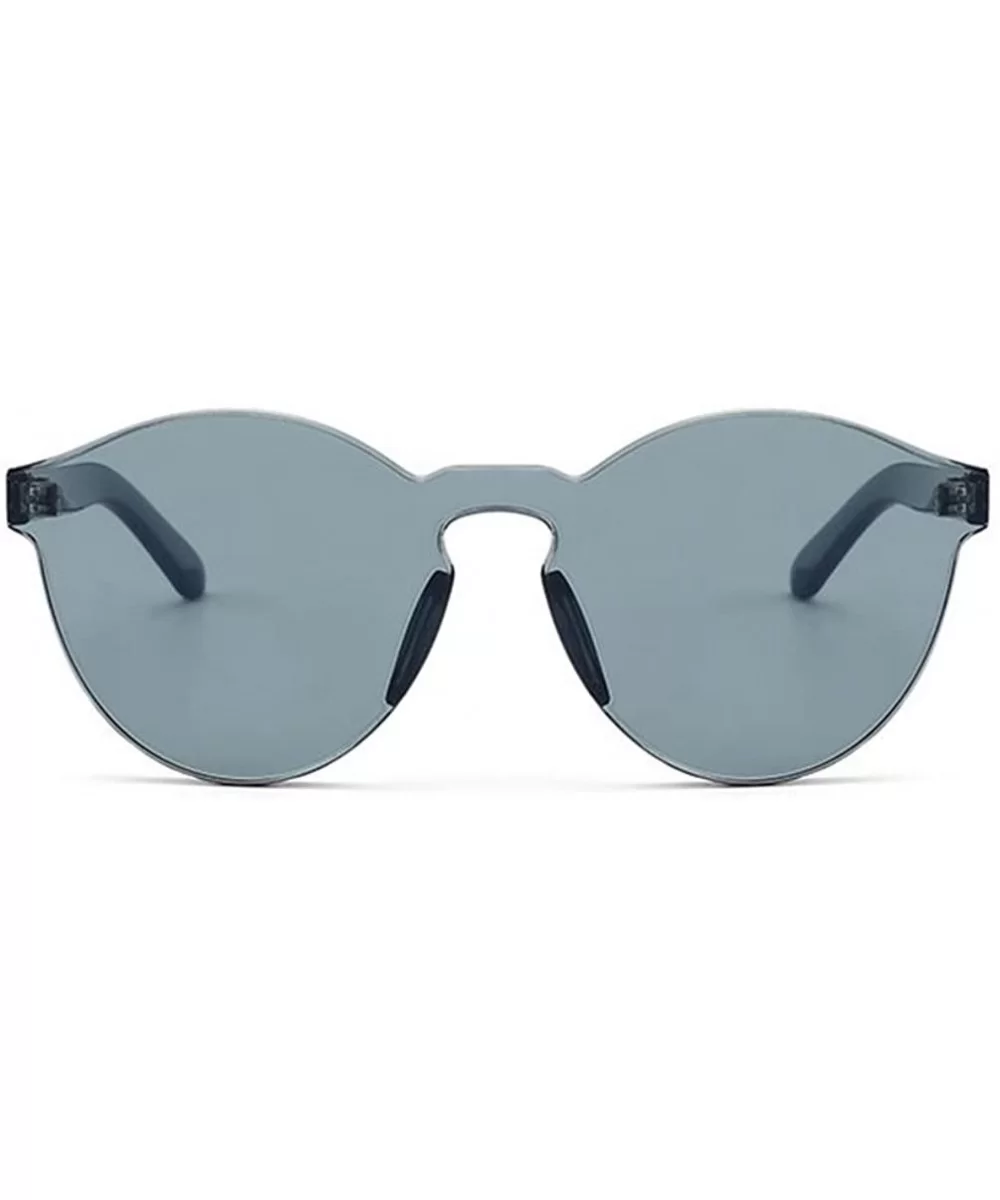 Oversized One Piece Rimless Tinted Sunglasses Clear Colored Lenses - Gray - C6186ME57YL $13.78 Square