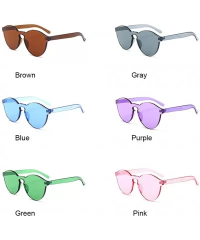 Oversized One Piece Rimless Tinted Sunglasses Clear Colored Lenses - Gray - C6186ME57YL $13.78 Square