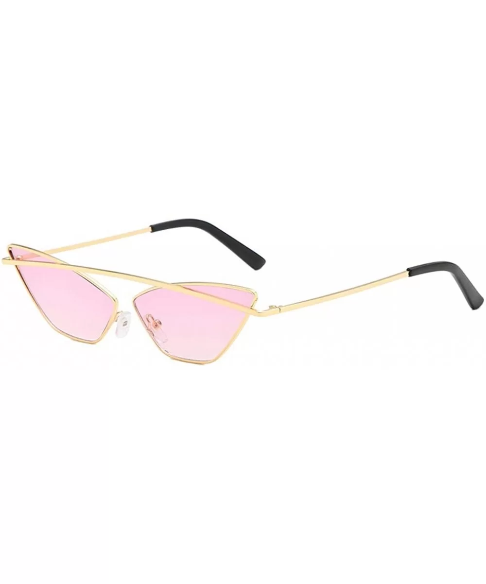 Women's Fashion Cat Eye Shade Sunglasses Girl Sunglasses Integrated Stripe Vintage Glasses - Pink - CU18UIYYZ3Y $11.31 Cat Eye