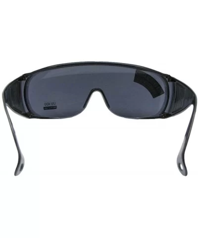 Large Shield Sunglasses Worn Over Prescription Glasses F22 - Gray Lens - CJ188NLT4S0 $18.30 Rectangular