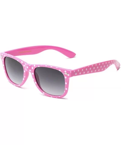 Polka Dot Retro Fashion Sunglasses - 100% UV400 - Hot Pink - C3195HCW43S $13.05 Sport