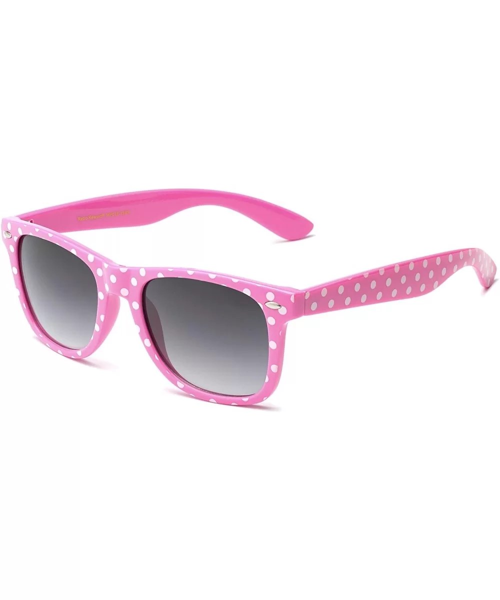 Polka Dot Retro Fashion Sunglasses - 100% UV400 - Hot Pink - C3195HCW43S $13.05 Sport