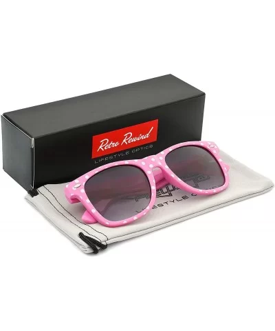 Polka Dot Retro Fashion Sunglasses - 100% UV400 - Hot Pink - C3195HCW43S $13.05 Sport