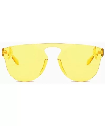 Vintage Round Eyewear Women Brand Designer Retro Candy Color Party Sunglasses Eyewears - Yellow - C018ME5NK92 $14.69 Oval