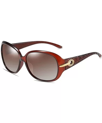 2020 Women Polarized Sunglasses Vintage Big Frame Sun Glasses Ladies Shades Fashion 100% UV Protection - Coffee - CK194ONR08N...