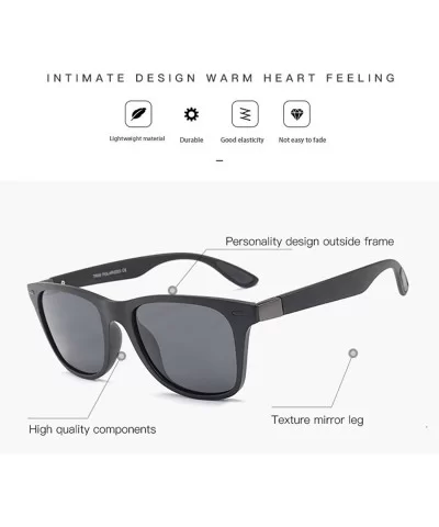 TR90 Spectacle Frame TAC1.1 Polarized Sunglasses Men's Cycling Driving Sunglasses - Sand Black Grey C1 - CW1905RSKCR $24.56 S...