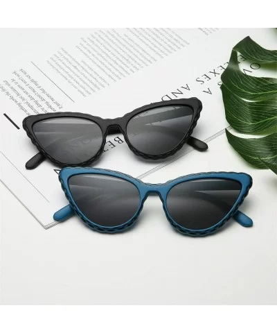 Women's Fashion Cat Eye Shade Sunglasses Integrated Stripe Vintage Glasses - A - C418RYZMQ2S $10.38 Cat Eye