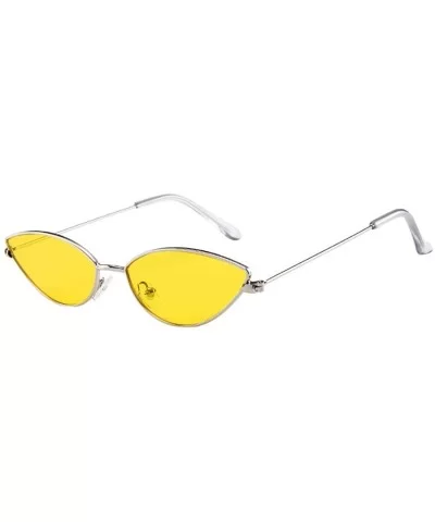 Mens Womens Small Frame Cat Eye Oval Retro Vintage Sunglasses Eyeglasses - C - CO193XHZUNY $13.32 Sport