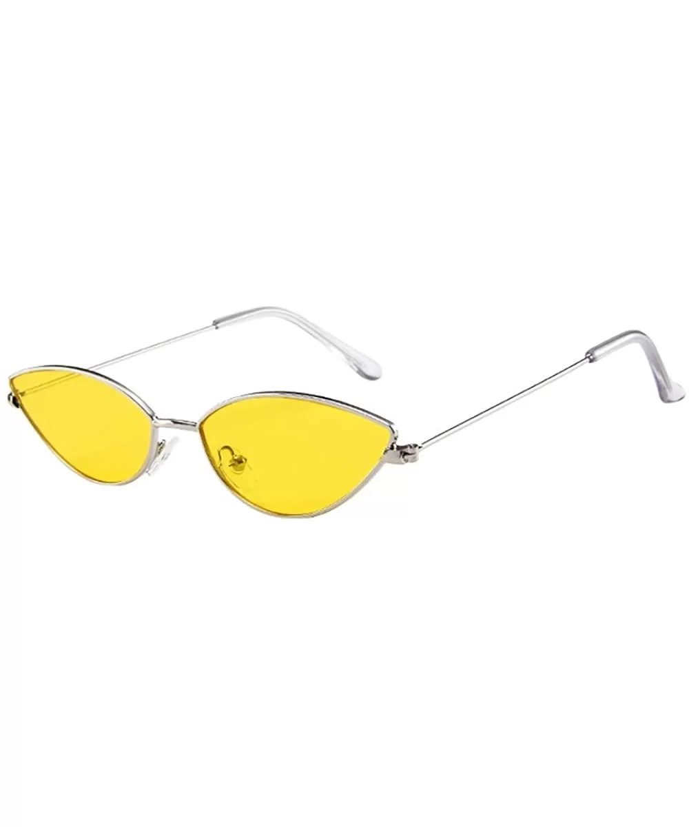 Mens Womens Small Frame Cat Eye Oval Retro Vintage Sunglasses Eyeglasses - C - CO193XHZUNY $13.32 Sport