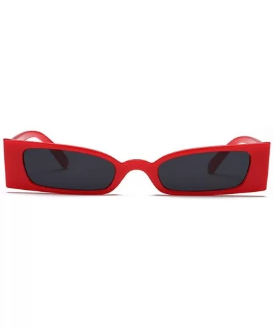 Small frame Men and women Sunglasses Fashion Retro Sunglasses - Red Black - CO18LL0RDCL $12.77 Rectangular