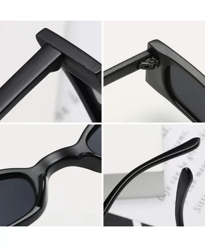 Small frame Men and women Sunglasses Fashion Retro Sunglasses - Red Black - CO18LL0RDCL $12.77 Rectangular