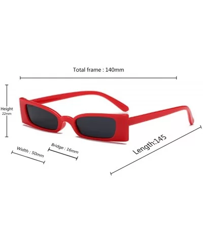 Small frame Men and women Sunglasses Fashion Retro Sunglasses - Red Black - CO18LL0RDCL $12.77 Rectangular