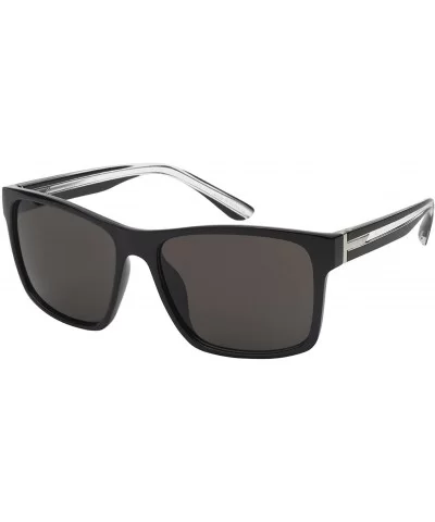 Retro Inspired Square Sunglasses w/Solid Lens 541055-SD-4(BLK+CL) - C712LWVVF15 $11.23 Square