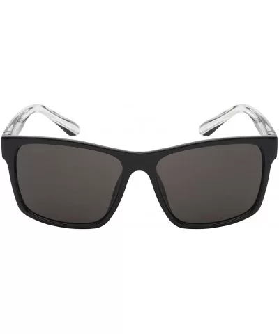 Retro Inspired Square Sunglasses w/Solid Lens 541055-SD-4(BLK+CL) - C712LWVVF15 $11.23 Square