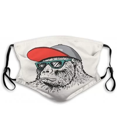 Unisex Multifunctional Soft Breathable Face Shield Gorilla Wearing a Cap and Sunglasses Face Shield - CI1906KM2QE $25.58 Shield