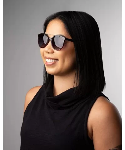 Classic Oversized Sunglasses Round - Black to Purple Demi Frame/Gradient Smoke Lens - C318DCK94WH $25.50 Square