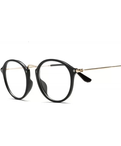 Men Vintage Round Glasses Frame Women Lens Myopia Optical Mirror Simple Metal Cat Eye Clear Eyewear Frames - CE198ZQNH9D $56....