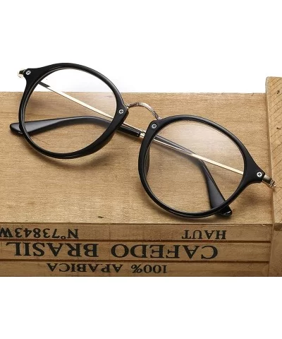 Men Vintage Round Glasses Frame Women Lens Myopia Optical Mirror Simple Metal Cat Eye Clear Eyewear Frames - CE198ZQNH9D $56....