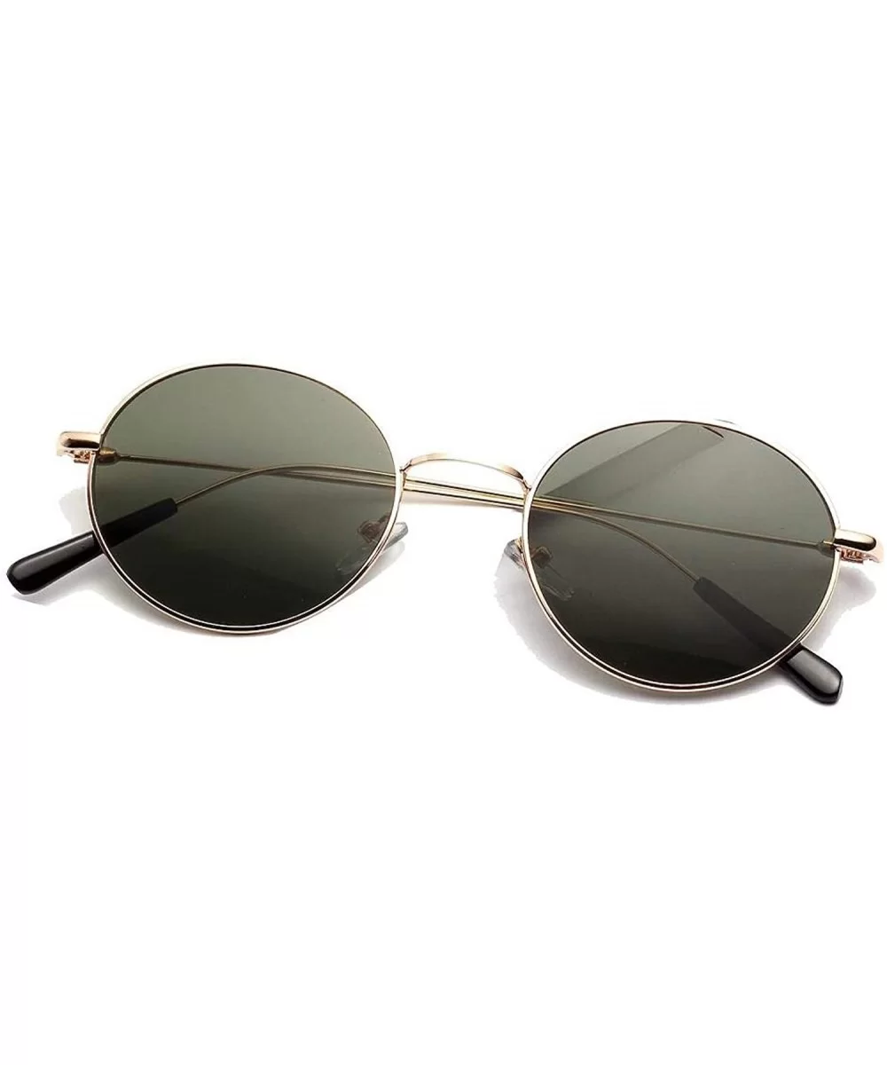 Retro Classic Luxury Mirror Round Sunglasses Men Sun Glasses Women Vintage Metal Frame Lens Eyewear UV400 - 1 - C1198ZN5DIW $...