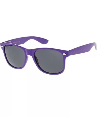 Modern Wide Arms Neutral Colored Square Lens Horn Rimmed Sunglasses 52mm - Purple / Smoke - C2188K0C39K $14.07 Square