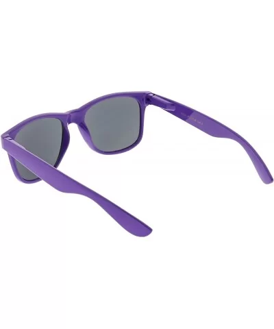 Modern Wide Arms Neutral Colored Square Lens Horn Rimmed Sunglasses 52mm - Purple / Smoke - C2188K0C39K $14.07 Square