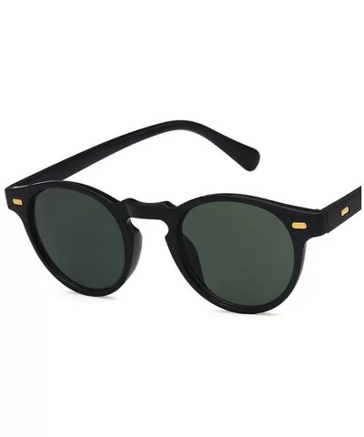 Retro Small Oval Frame Sunglasses Mens Womens Dark Green Lens Mirror Vintage Leopard Shades Sun Glasses - CR197Y7D8A4 $44.74 ...