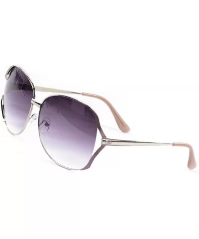 Women's Gradient Oversize 65 mm Sunglasses - Pink/Silver - C211XRDXHAD $13.35 Round