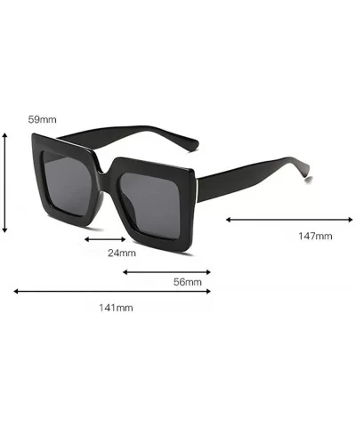 Women Man Square Big Frame Sunglasses Eyewear Retro Unisex Fashion Sunglasses - G - CZ18SX3H47K $11.45 Sport