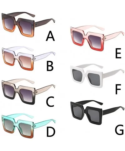 Women Man Square Big Frame Sunglasses Eyewear Retro Unisex Fashion Sunglasses - G - CZ18SX3H47K $11.45 Sport