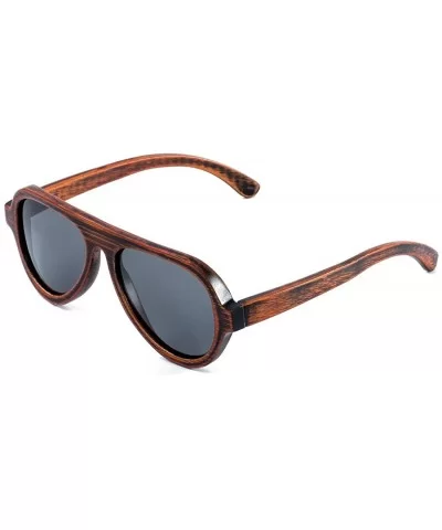 Bamboo Wood Polarized Sunglasses For Men&Women Retro Style 100% UV400 - 107 - CO18X02EH6K $56.16 Wayfarer