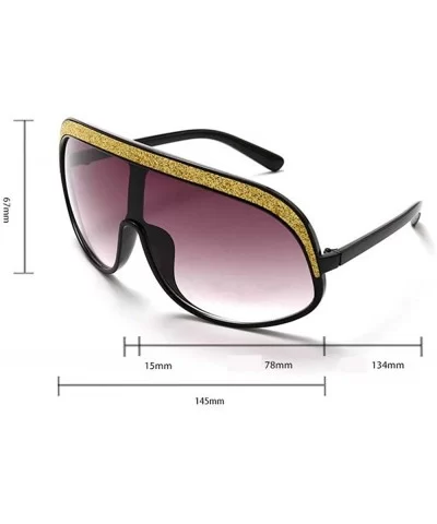 Oversized Sunglasses Fashion Crystal Glasses - Black&leopard - C3193NXRITX $17.37 Goggle