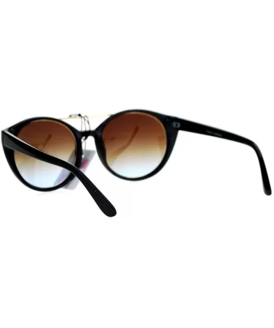 Womens Sunglasses Unique Wing Frame Metal Outline Stylish Shades - Black (Brown) - CK187C7QHY7 $15.86 Butterfly