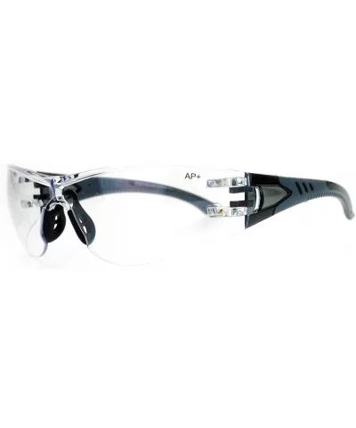 Protective Safety Glasses Rimless Wrap Around Shatterproof ANSI Z87.1+ - Grey (Clear) - CZ18969ZOL3 $14.35 Rimless