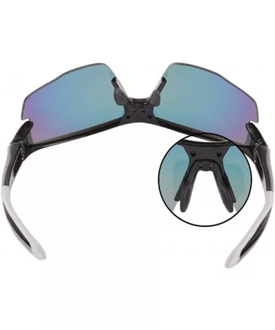 Polarized Sunglasses Motorcycle Baseball - White&blue Lens - C818R80GATT $22.68 Sport