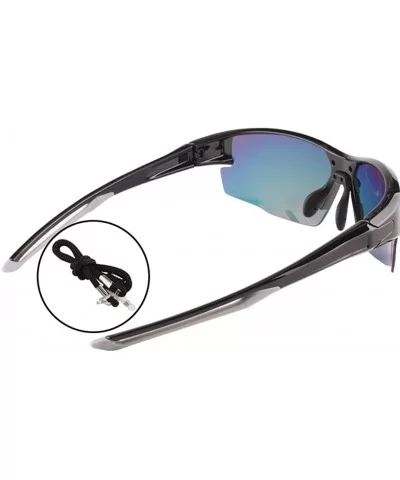 Polarized Sunglasses Motorcycle Baseball - White&blue Lens - C818R80GATT $22.68 Sport