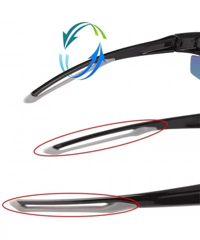 Polarized Sunglasses Motorcycle Baseball - White&blue Lens - C818R80GATT $22.68 Sport