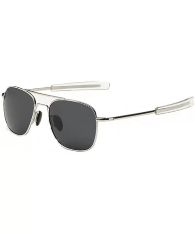 Men Retro Coating UV400 Polarized Sunglasses Male Sport Driving Sun Glasses - Silver Grey - CS182ZEWEYU $12.57 Square