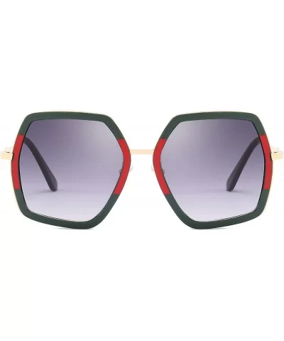 Oversized Square Sunglasses for Women Retro Chic Metal Frame UV400 Geometric Brand Designer Shades - CD18SKNNAGC $15.32 Square