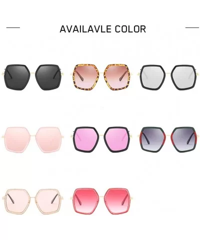 Oversized Square Sunglasses for Women Retro Chic Metal Frame UV400 Geometric Brand Designer Shades - CD18SKNNAGC $15.32 Square