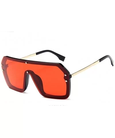 Square Sunglasses Women Oversized Big Frame Vintage Pink Sun Glasses Men - 2 - CS18WAWNA0C $45.46 Square