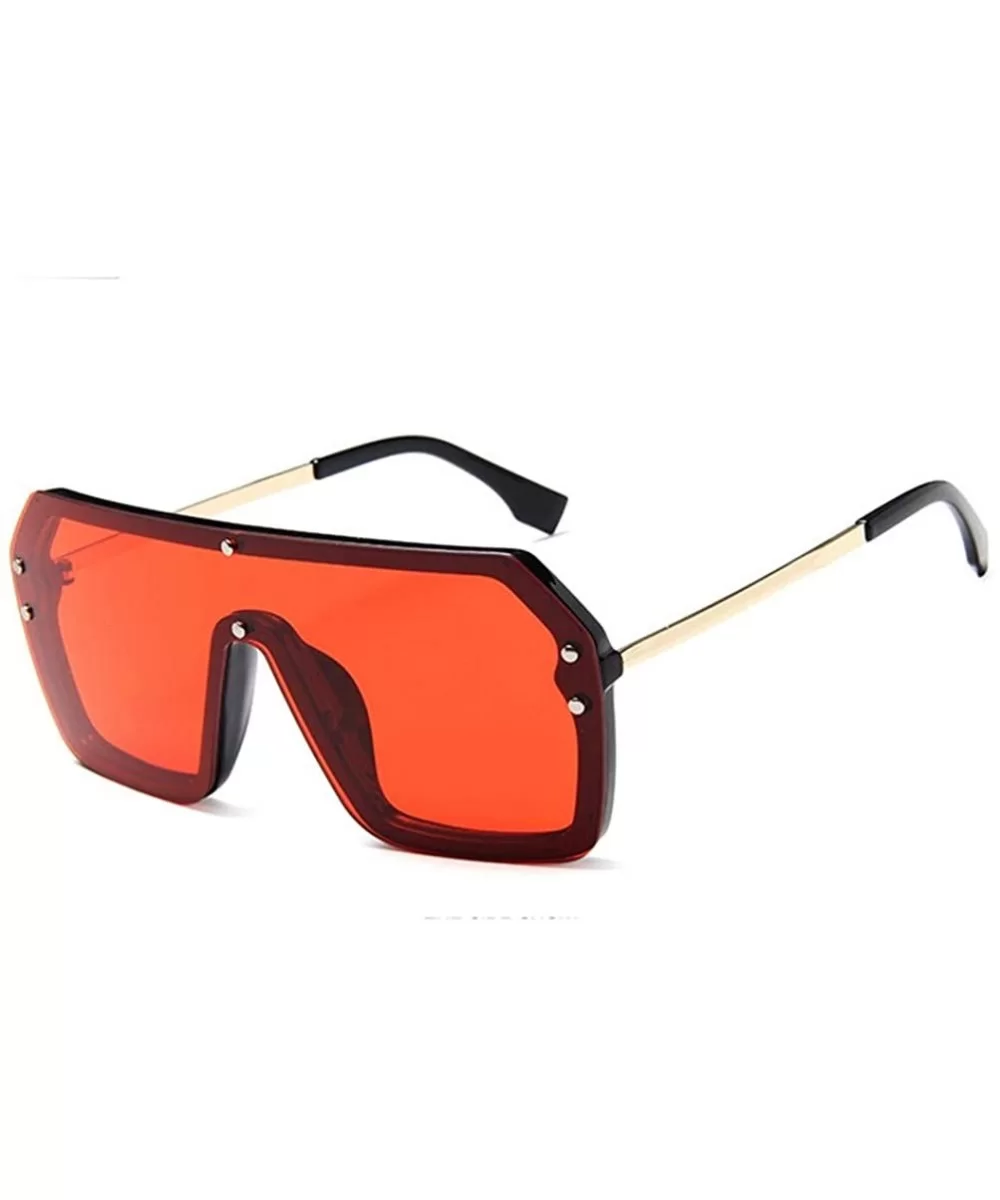 Square Sunglasses Women Oversized Big Frame Vintage Pink Sun Glasses Men - 2 - CS18WAWNA0C $45.46 Square