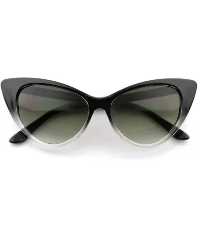 Super Cateyes Vintage Inspired Fashion Mod Chic High Pointed Cat-Eye Sunglasses - Black-fade - CS119PMGR85 $13.90 Oversized