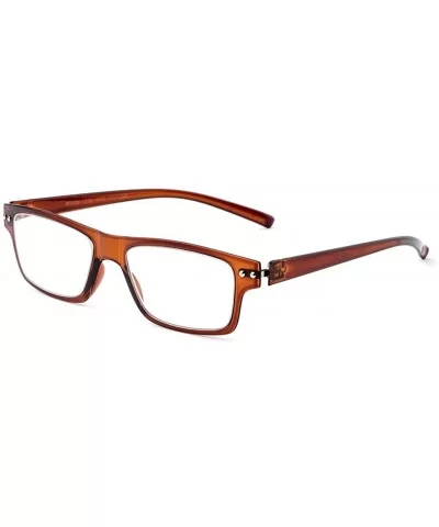 Ultra Light Weight Spring Temple Fashion Clear Lens Glasses - Brown - CD11AHWZO0X $13.59 Square