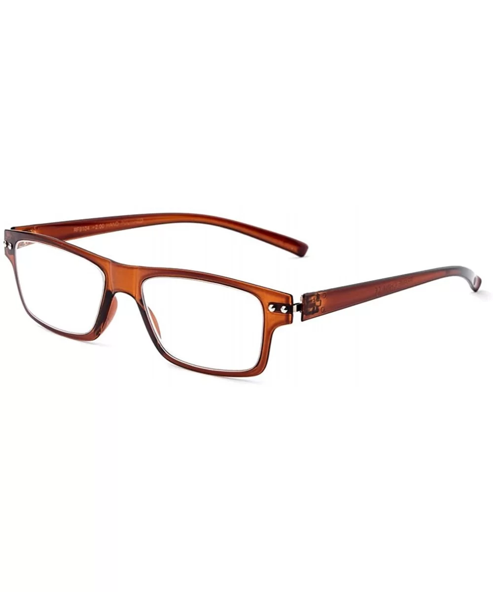 Ultra Light Weight Spring Temple Fashion Clear Lens Glasses - Brown - CD11AHWZO0X $13.59 Square