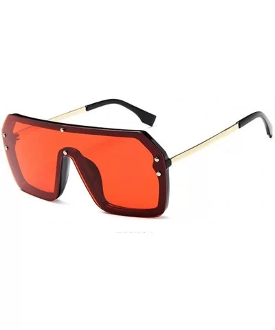 Square Sunglasses Women Oversized Big Frame Vintage Pink Sun Glasses Men - 2 - CS18WAWNA0C $45.46 Square