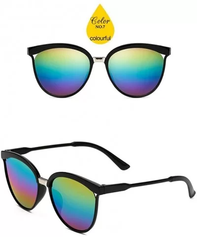 Candies Brand Designer Cat Eye Sunglasses Women Luxury Plastic Sun Blue Lens - Colourful - CK18YQAODSE $11.34 Aviator