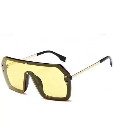 Square Sunglasses Women Oversized Big Frame Vintage Pink Sun Glasses Men - 2 - CS18WAWNA0C $45.46 Square