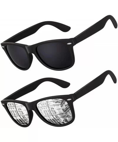 Polarized Sunglasses for Men Driving Sun glasses Shades 80's Retro Style Brand Design Square - CW18N6MLK2E $23.10 Sport